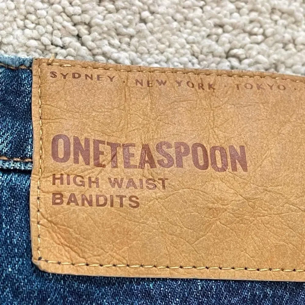 One Teaspoon Bandits High Waist Denim Shorts Size 28